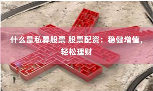 什么是私募股票 股票配资：稳健增值，轻松理财